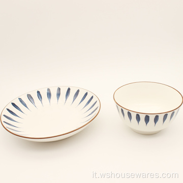 12pcs set di stoviglie in porcellana ceramica popolare